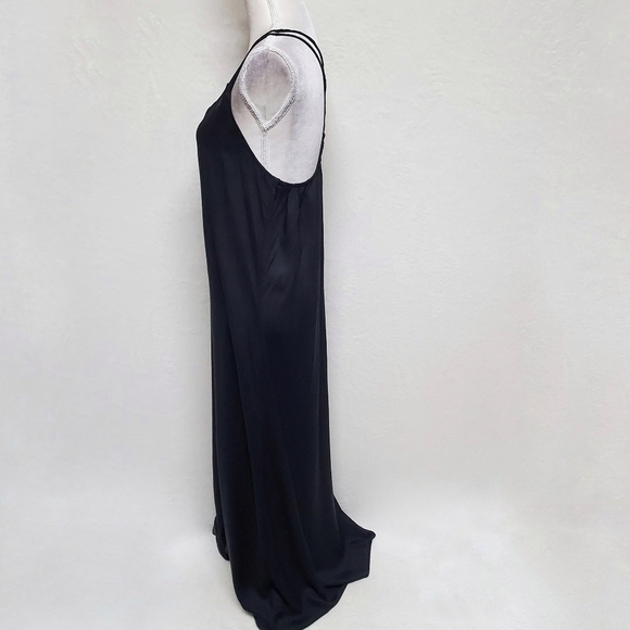 NWT Raviya Black Cotton Crepe Double Strap Cage Back Maxi Dress Swimsuit Coverup - Picture 5 of 12